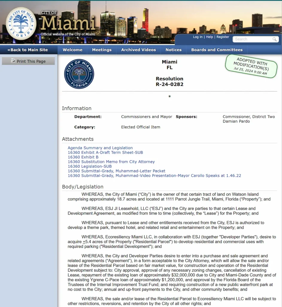 Watson Island: A Public Park in Exchange for Luxury Development? 3 Watson Island: A Public Park in Exchange for Luxury Development?