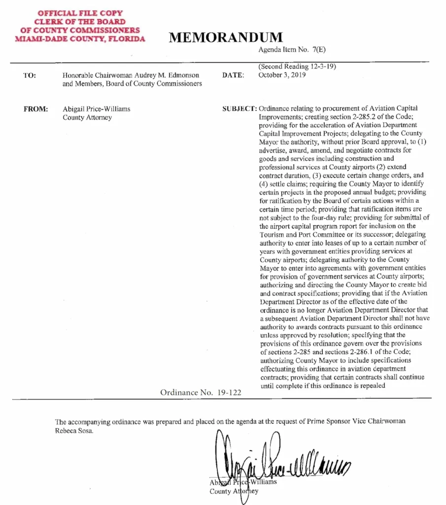Kevin Marino Cabrera and Daniella Levine Cava and Modified Ordinance No. 19-122. Objectives? 1 Kevin Marino Cabrera and Daniella Levine Cava and Modified Ordinance No. 19-122. Objectives?