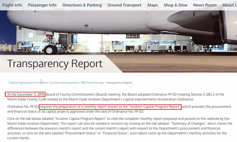 The Gap Between the Official Narrative and the Infrastructural Reality of Miami Airport 8 The Gap Between the Official Narrative and the Infrastructural Reality of Miami Airport