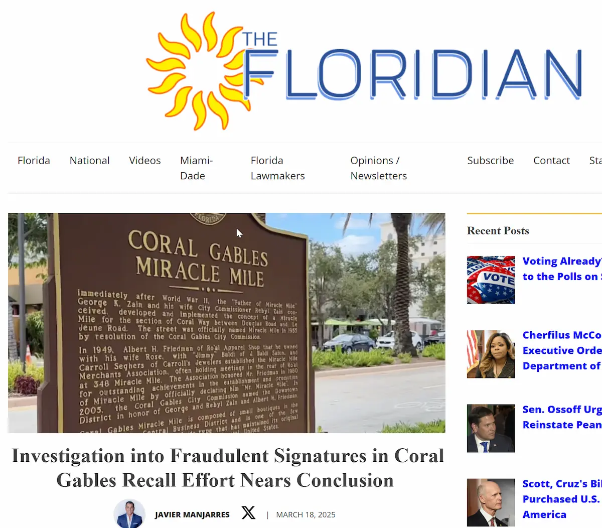 Corrupción y Crisis Política en Coral Gables: Una Ciudad Dividida 24 Corrupción y Crisis Política en Coral Gables: Una Ciudad DivididaCorruption and Political Crisis in Coral Gables: A Divided City