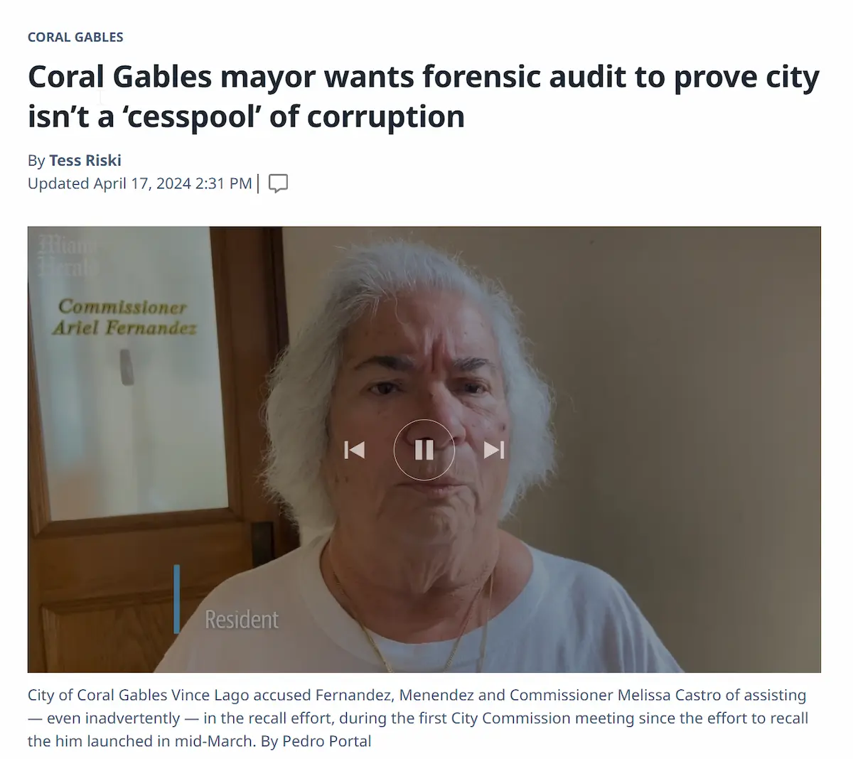 Corrupción y Crisis Política en Coral Gables: Una Ciudad Dividida 26 Corrupción y Crisis Política en Coral Gables: Una Ciudad DivididaCorruption and Political Crisis in Coral Gables: A Divided City