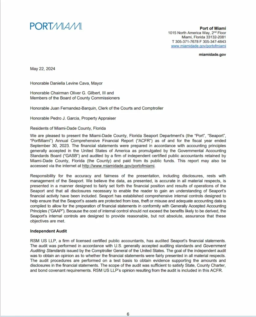 Port of Miami Critical Management: History of Mismanagement in Miami-Dade County