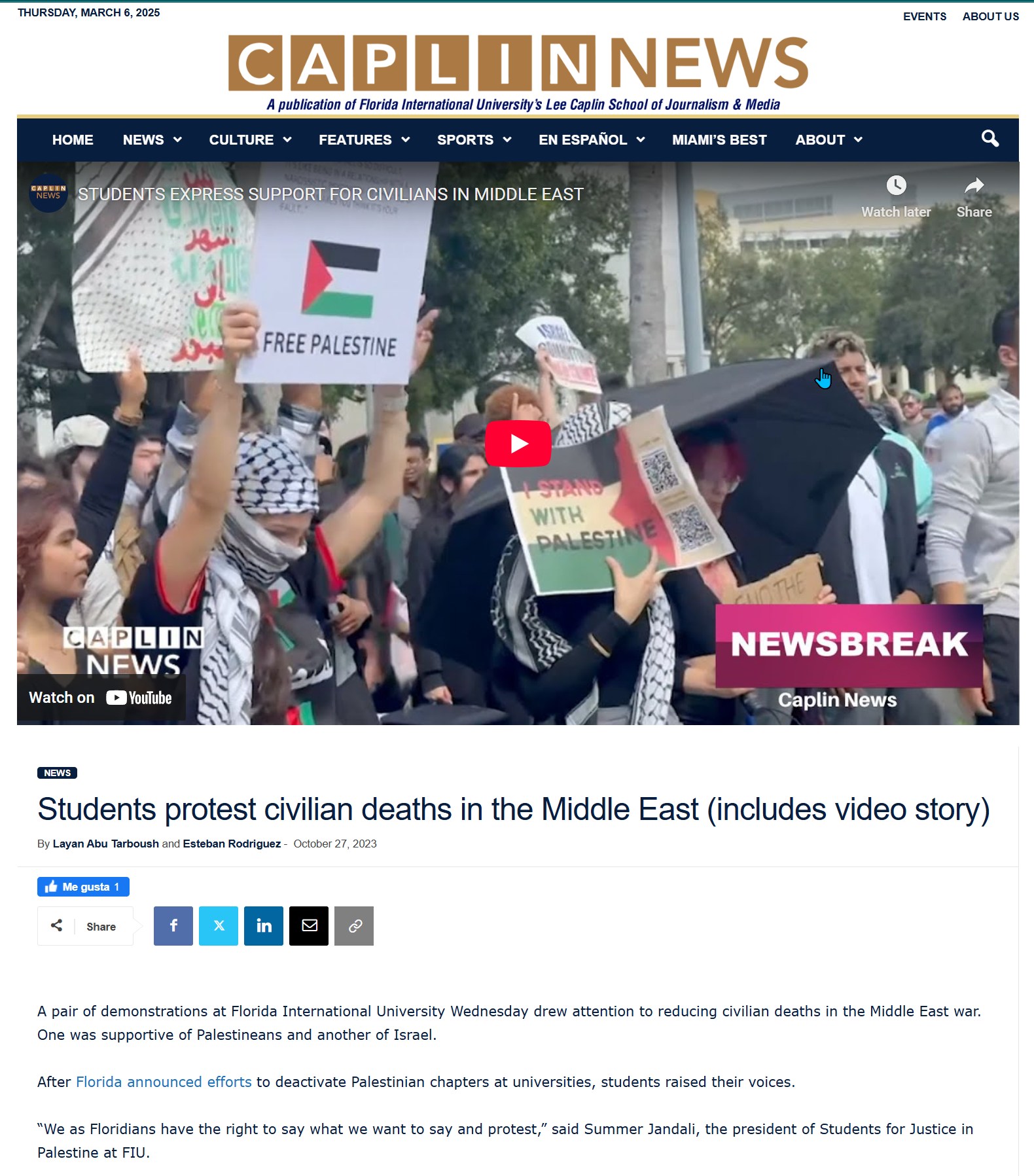 Preocupación en Universidades en Miami-Dade: Son Centros de Conocimiento - No Trincheras Políticas - ni Foco de Terroristas. 2025. Concern in Miami-Dade Universities: They Are Centers of Knowledge - Not Political Trenches - or Hotbeds of Terrorists: 2025