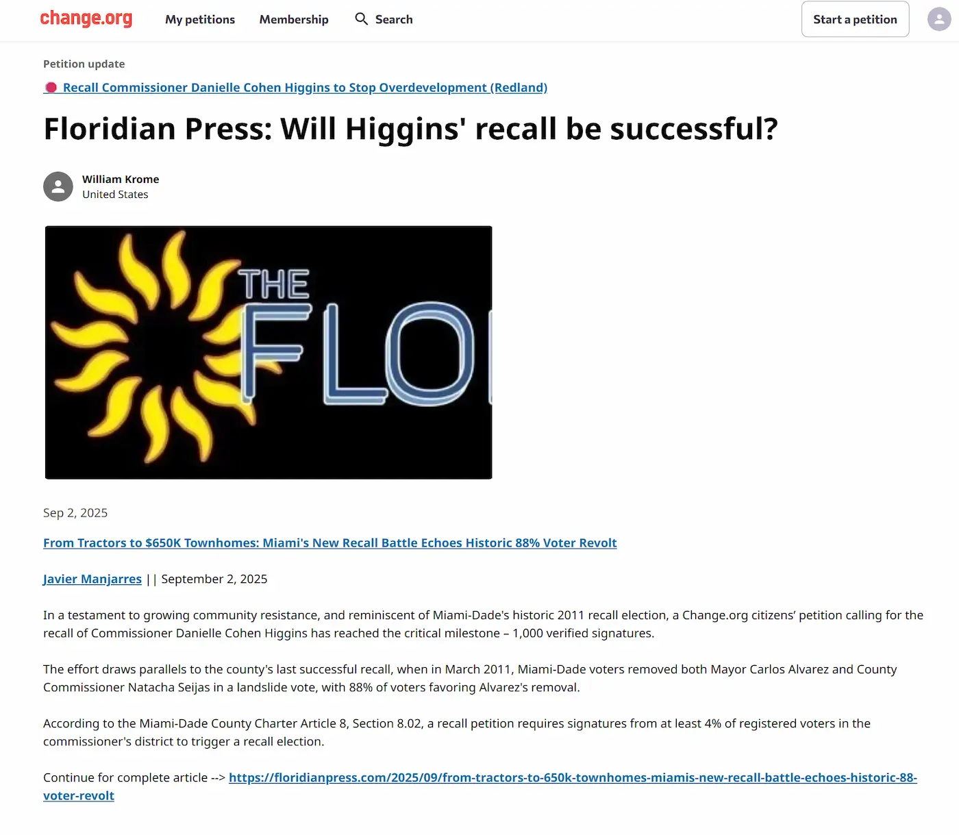 El Recall Contra Daniella Cohen Higgins: Una Lucha por la Transparencia en Miami-Dade 2025The Recall Against Daniella Cohen Higgins: A Fight for Transparency in Miami-Dade 2025
