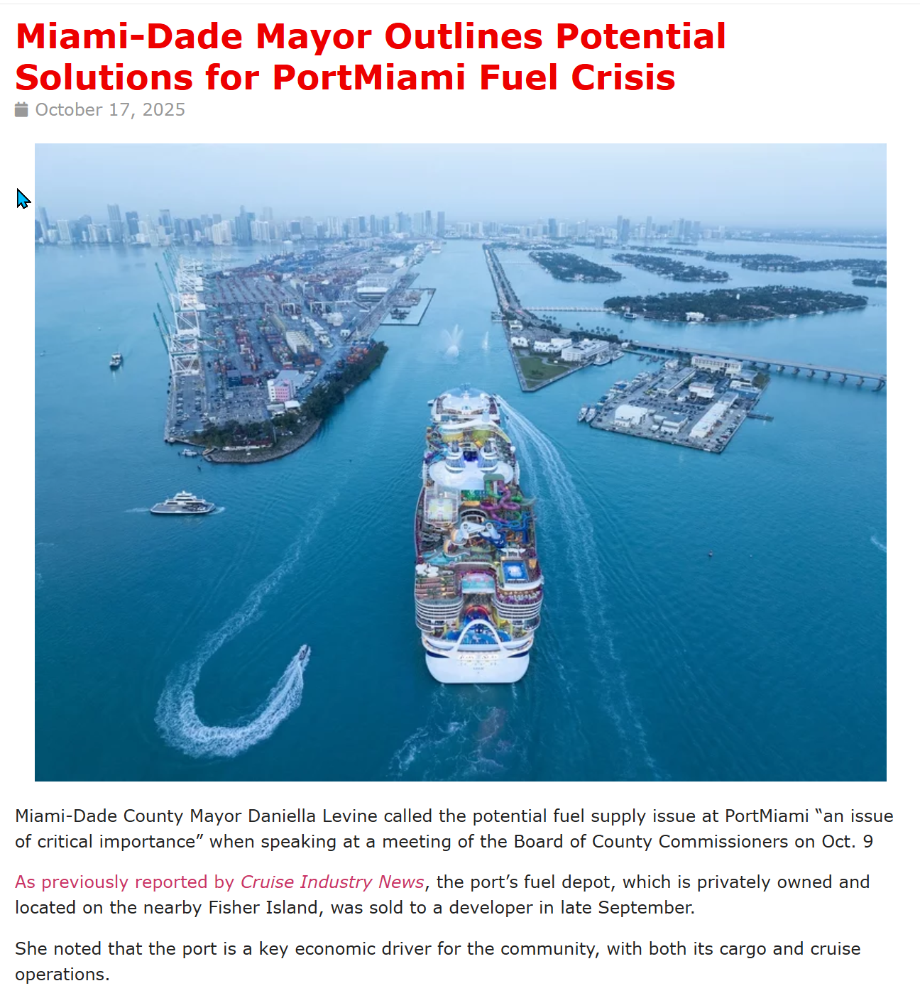 PortMiami en jaque 2025: ¿guardar un museo de tanques… o construir el futuro?