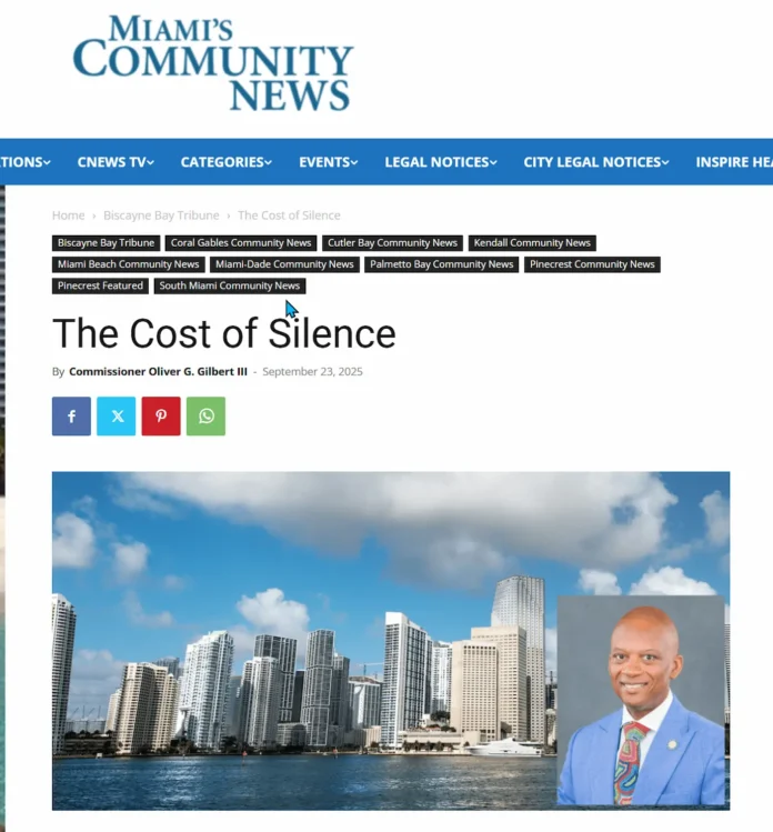 Una Reflexión Crítica sobre (The Cost of Silence) del Comisionado Oliver G. Gilbert III 2025