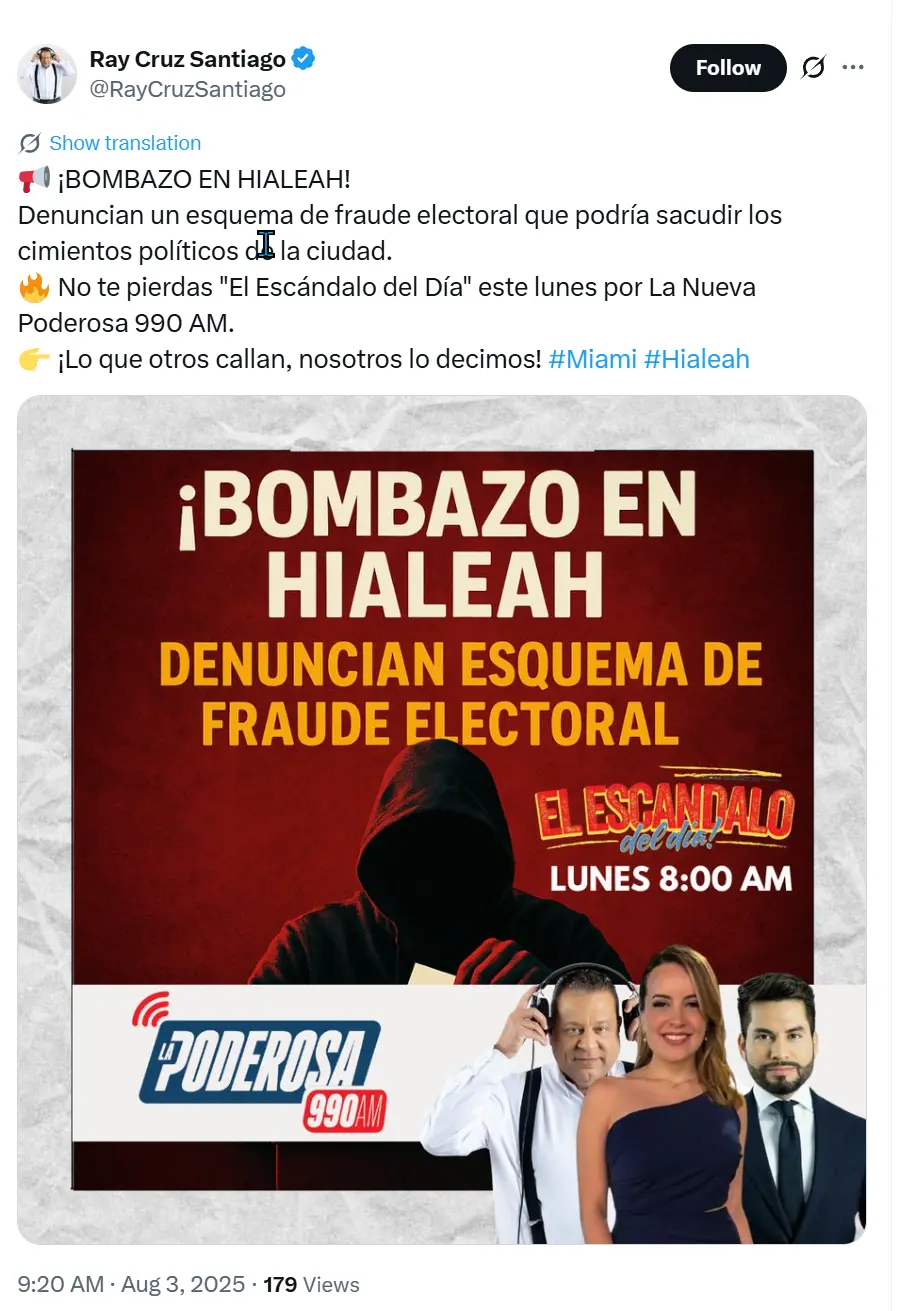 Possible Election Irregularities in Miami-Dade Municipalities: Hialeah 2025