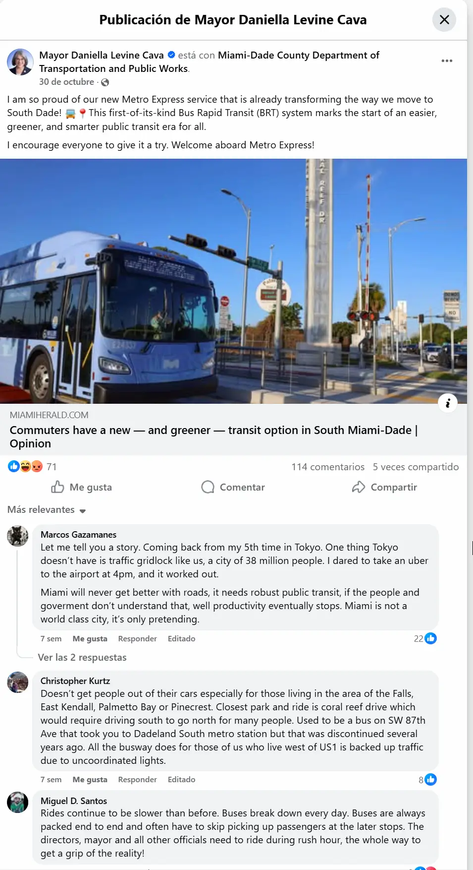The Transition to Electric Buses in the U.S.: Lessons from Failures - Bankruptcies - Mismanagement in Miami-Dade County