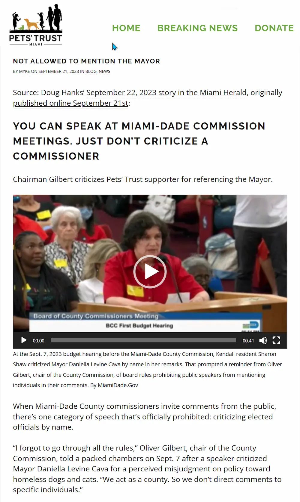 Oliver Gilbert and Rule 6.06: How to Silence the Public with Rule 1 or Reasonable Opportunity