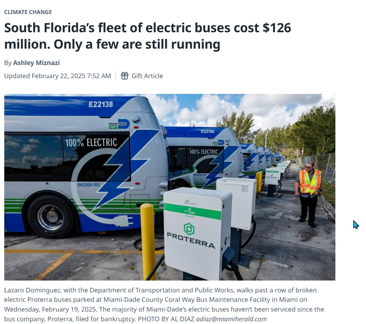 The Transition to Electric Buses in the U.S.: Lessons from Failures - Bankruptcies - Mismanagement in Miami-Dade County