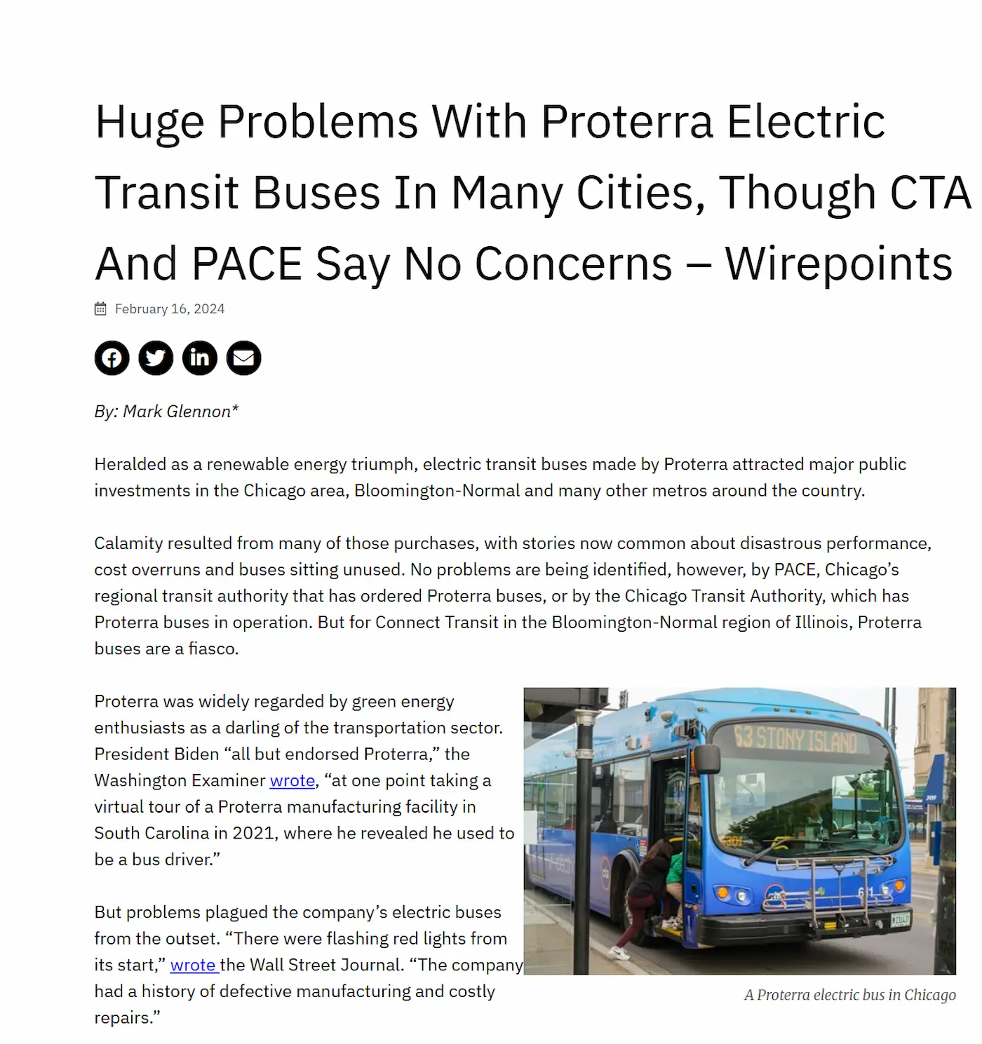 The Transition to Electric Buses in the U.S.: Lessons from Failures - Bankruptcies - Mismanagement in Miami-Dade County