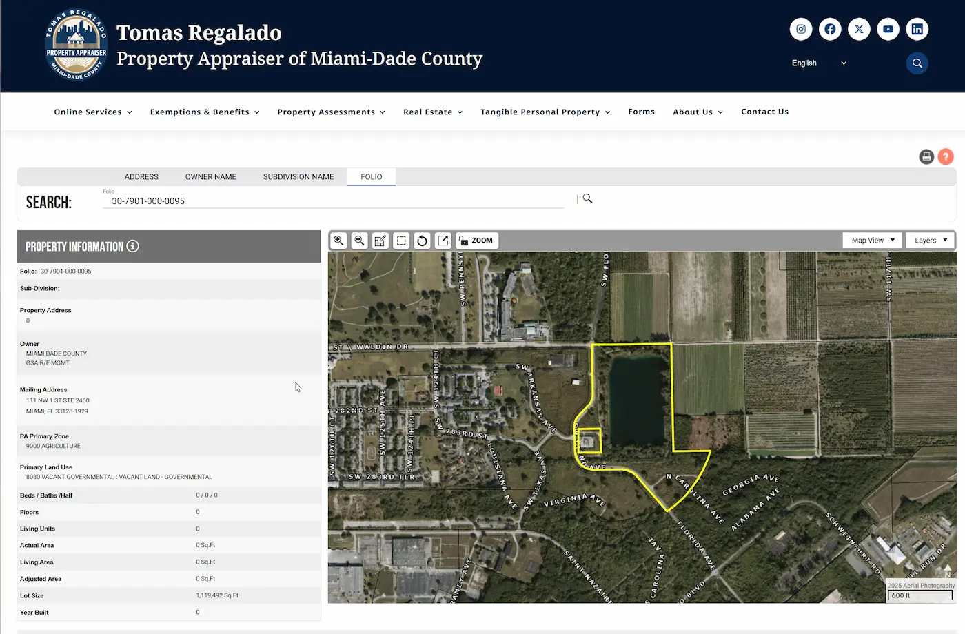 Miami-Dade recibió 601 acres gratis