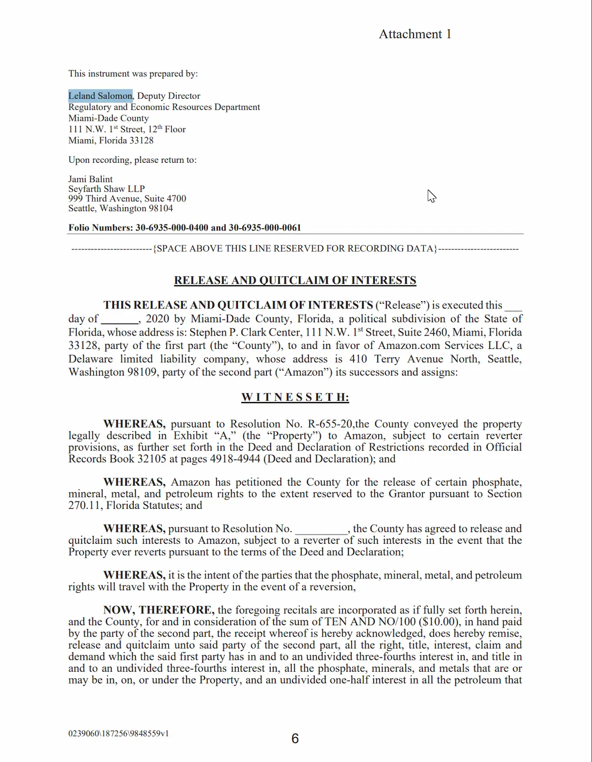 El contrato Amazon - Miami-Dade