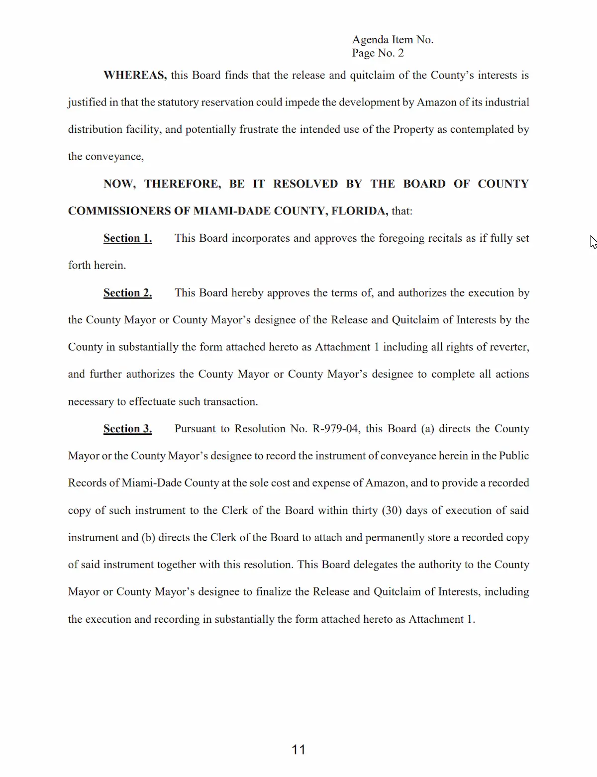 El contrato Amazon - Miami-Dade
