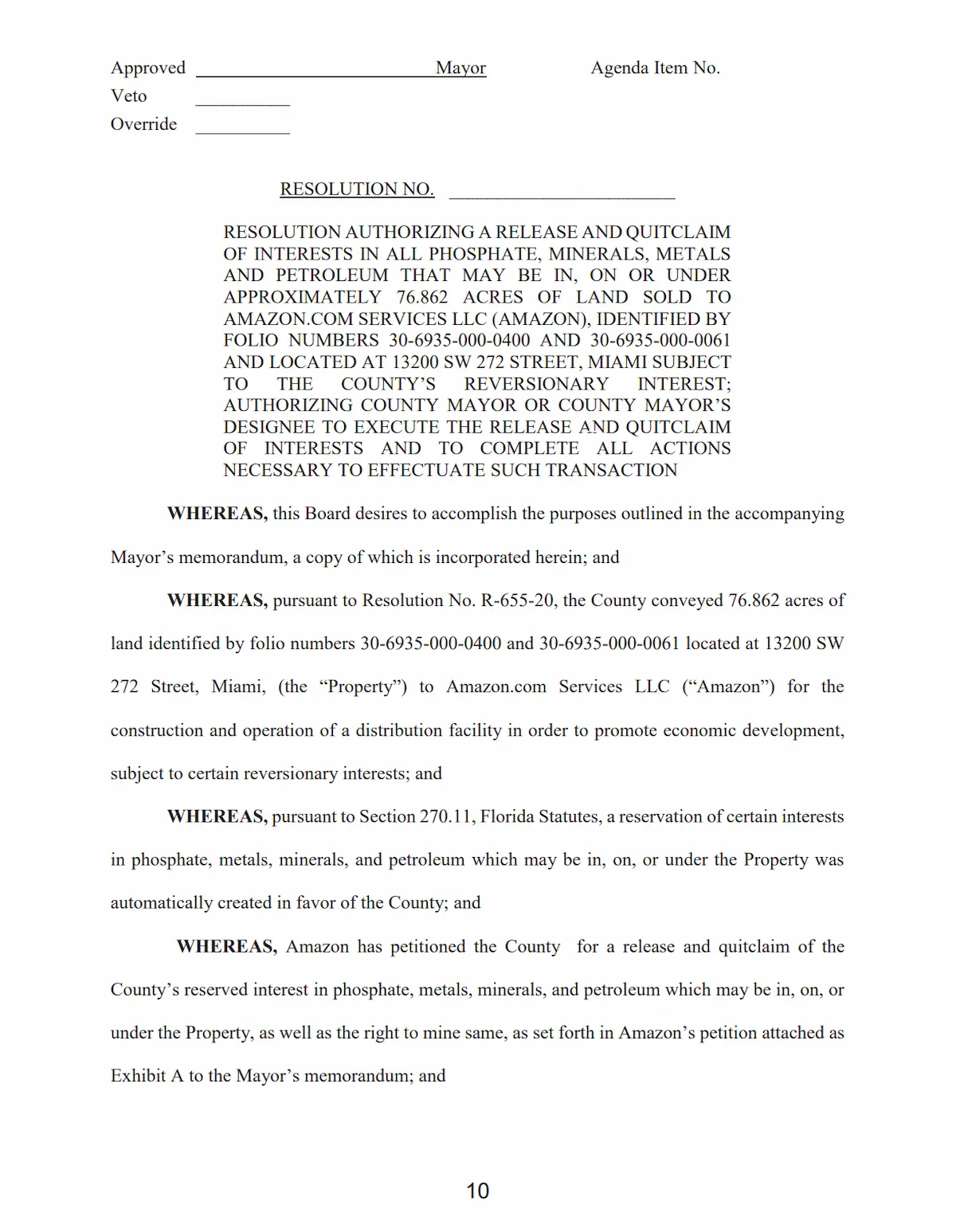 El contrato Amazon - Miami-Dade