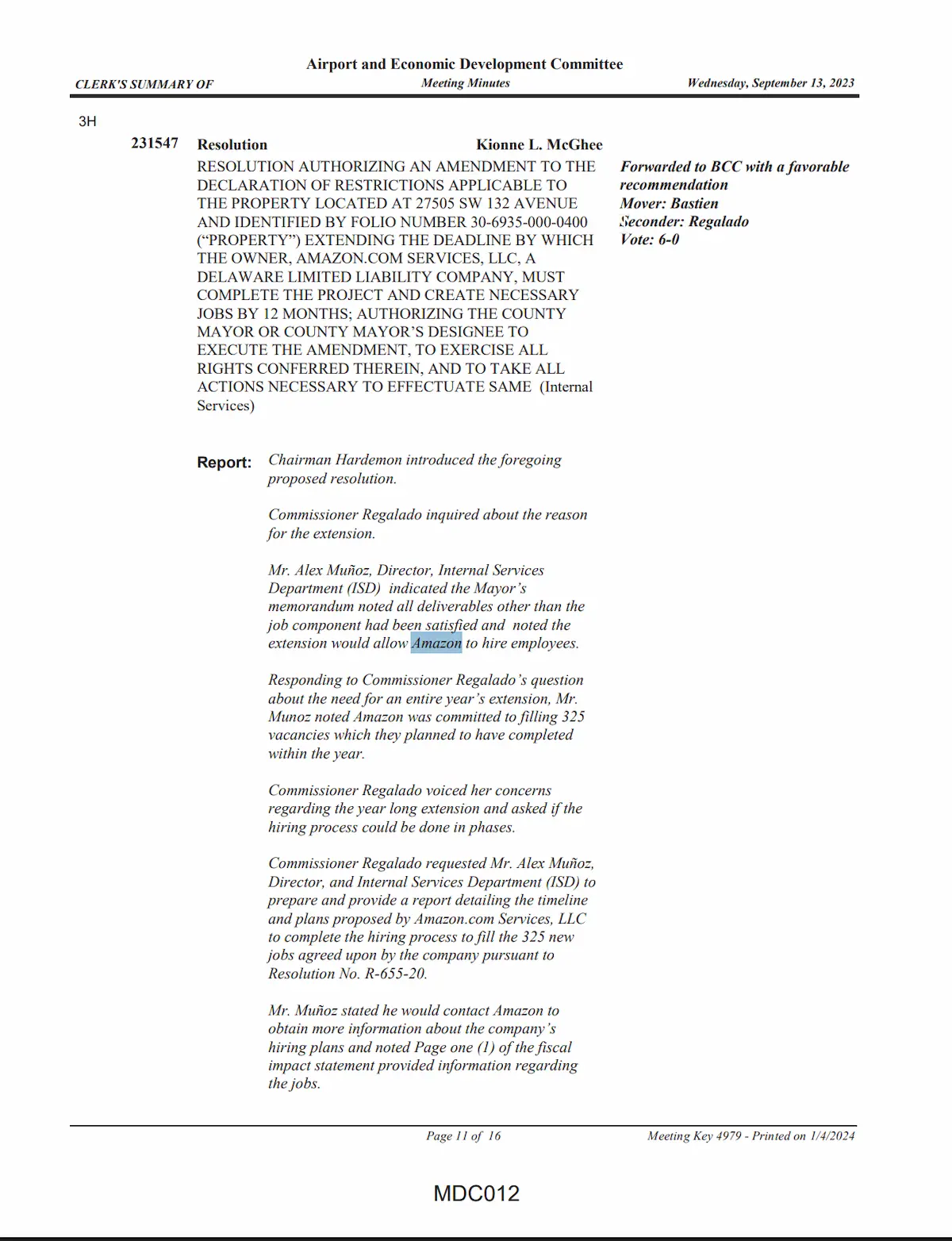 El contrato Amazon - Miami-Dade