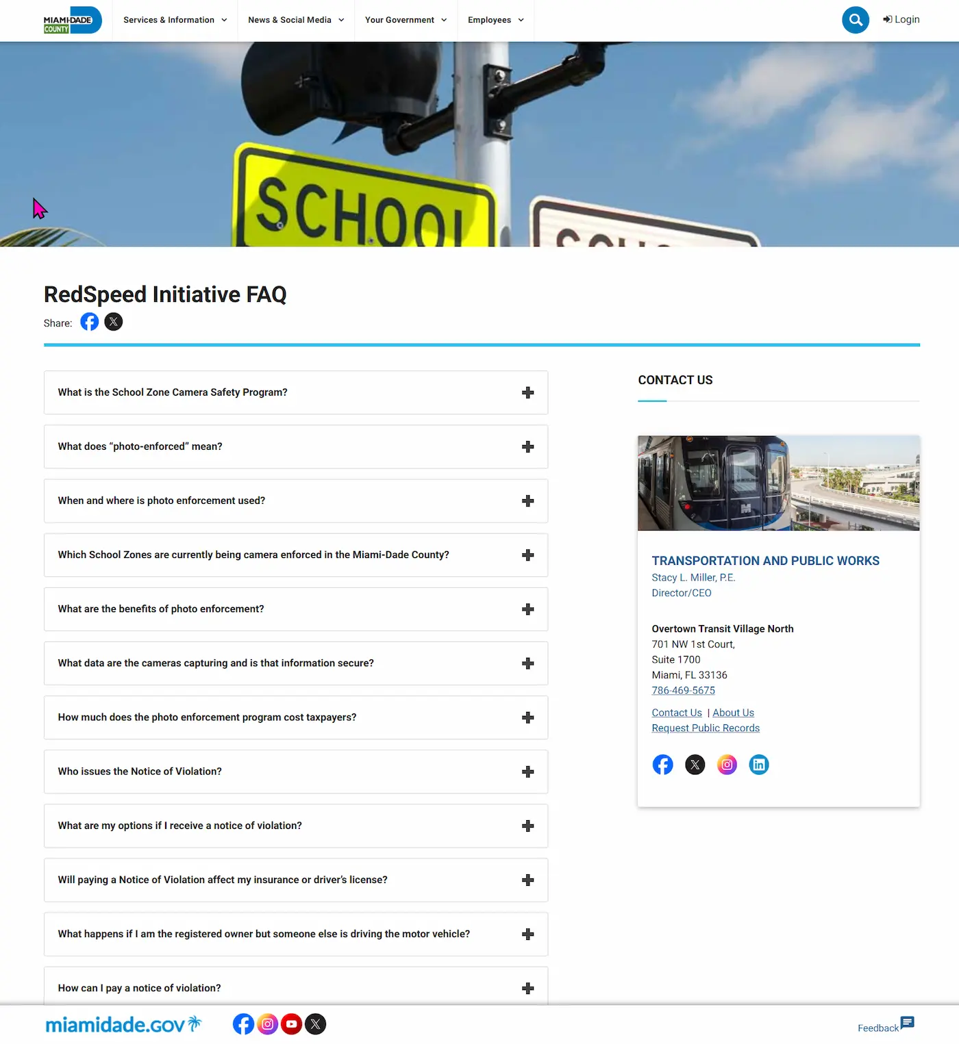 Cámaras escolares en Miami-Dade