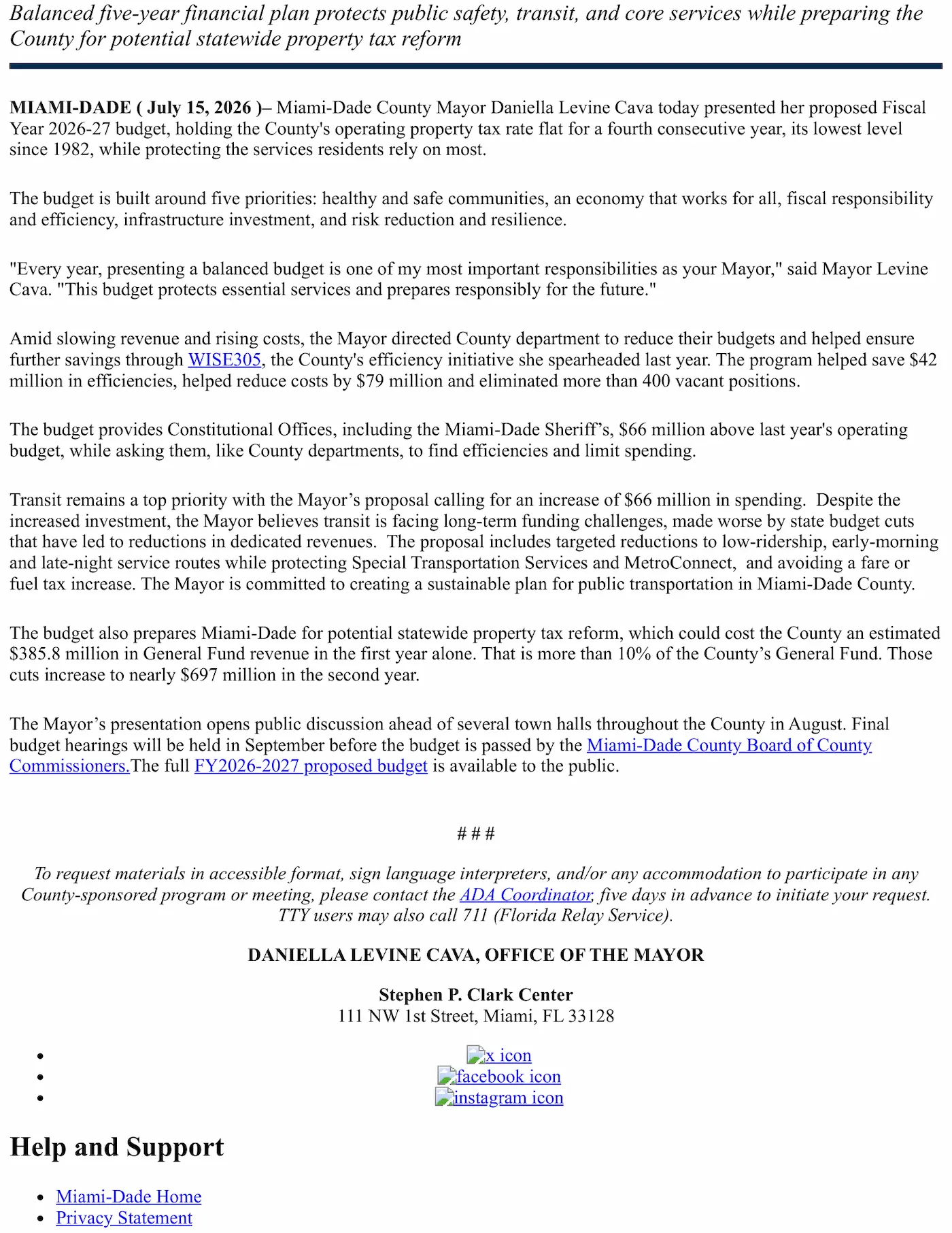 What Mayor Daniella Levine Cava Says About Amendment 3