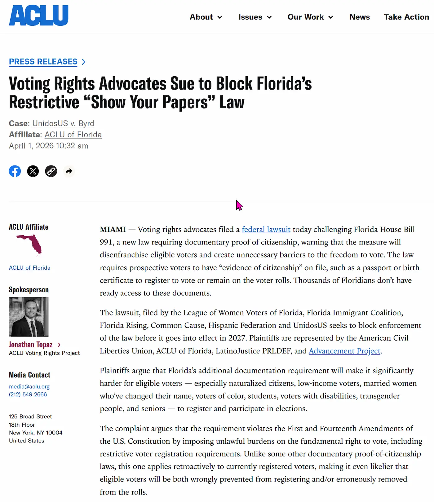 SAVE Act de Florida